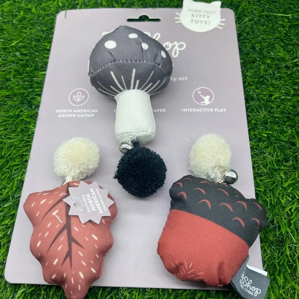 Fringe Studio Forest Finds Cat Toy Mini Sets of 3, PetShop Collection, NWT